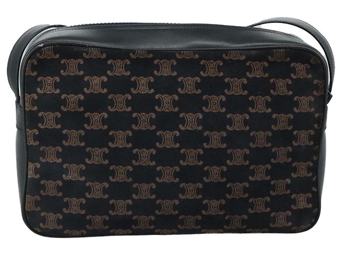 Céline CELINE Macadam Canvas Shoulder Bag Suede Leather Navy Auth mr965 Navy blue - view 3