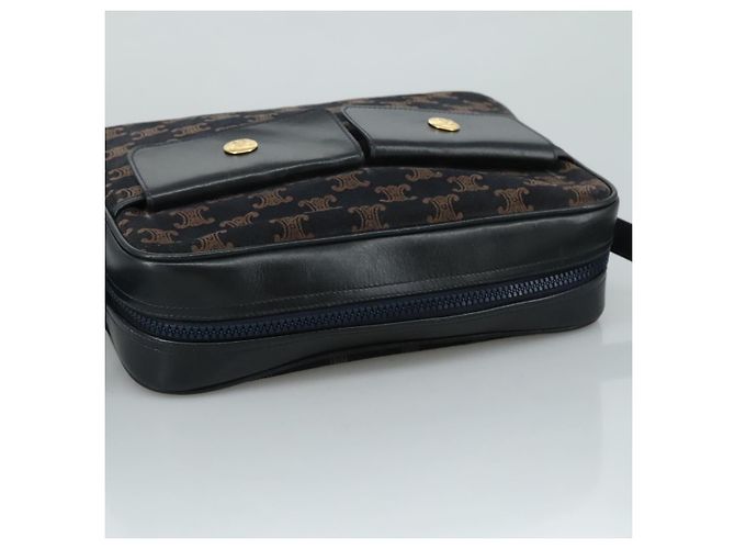 Céline CELINE Macadam Canvas Shoulder Bag Suede Leather Navy Auth mr965 Navy blue - view 6