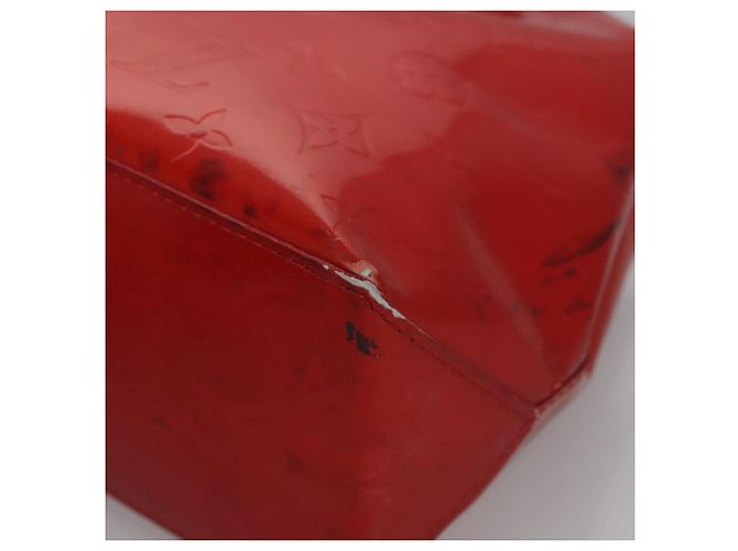 LOUIS VUITTON Monogram Vernis Reade PM Borsa a Mano Rossa M91088 LV Auth 104158 Rosso - vista 12