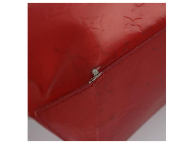LOUIS VUITTON Monogram Vernis Reade PM Borsa a Mano Rossa M91088 LV Auth 104158 Rosso - vista 13