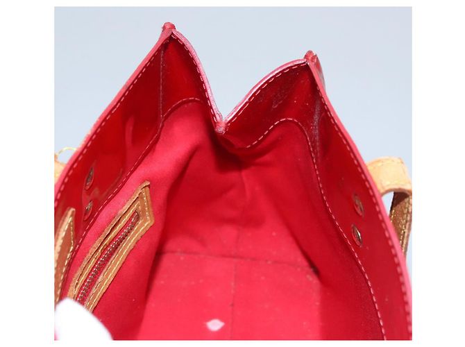 LOUIS VUITTON Monogram Vernis Reade PM Borsa a Mano Rossa M91088 LV Auth 104158 Rosso - vista 18