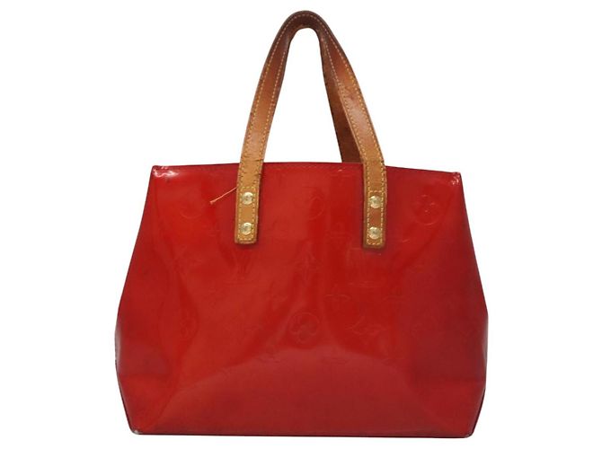 LOUIS VUITTON Monogram Vernis Reade PM Borsa a Mano Rossa M91088 LV Auth 104158 Rosso - vista 2