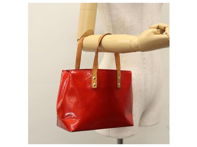 LOUIS VUITTON Monogram Vernis Reade PM Borsa a Mano Rossa M91088 LV Auth 104158 Rosso - vista 24