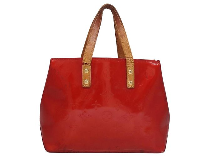 LOUIS VUITTON Monogram Vernis Reade PM Borsa a Mano Rossa M91088 LV Auth 104158 Rosso - vista 3
