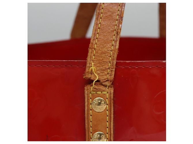 LOUIS VUITTON Monogram Vernis Reade PM Borsa a Mano Rossa M91088 LV Auth 104158 Rosso - vista 4