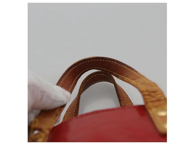 LOUIS VUITTON Monogram Vernis Reade PM Borsa a Mano Rossa M91088 LV Auth 104158 Rosso - vista 9