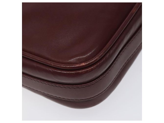 CARTIER Must Line Borsa a Spalla in Pelle Rosso Vino Oro Auth BA1020 D'oro Bordò - vista 11
