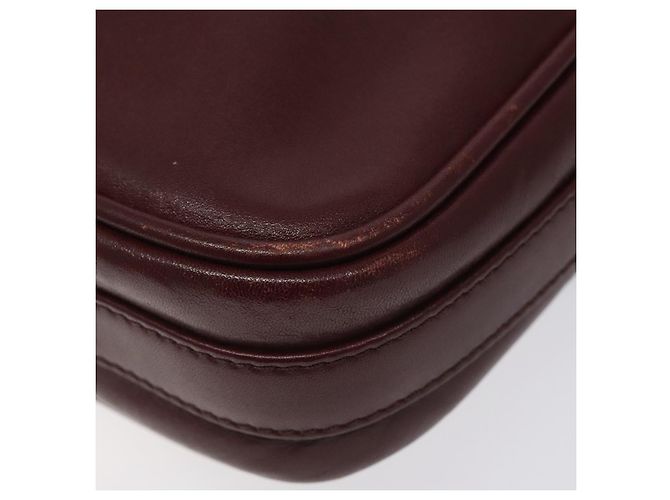 CARTIER Must Line Borsa a Spalla in Pelle Rosso Vino Oro Auth BA1020 D'oro Bordò - vista 12