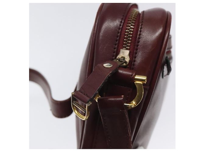CARTIER Must Line Borsa a Spalla in Pelle Rosso Vino Oro Auth BA1020 D'oro Bordò - vista 15
