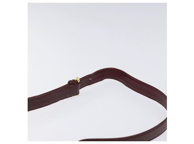 CARTIER Must Line Borsa a Spalla in Pelle Rosso Vino Oro Auth BA1020 D'oro Bordò - vista 8