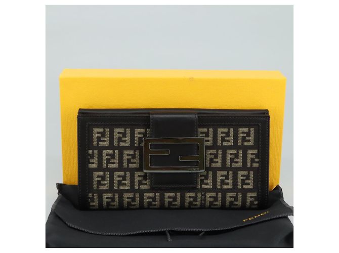 FENDI Zucchino Canvas Geldbörse Braun Auth am7414V - Ansicht 12
