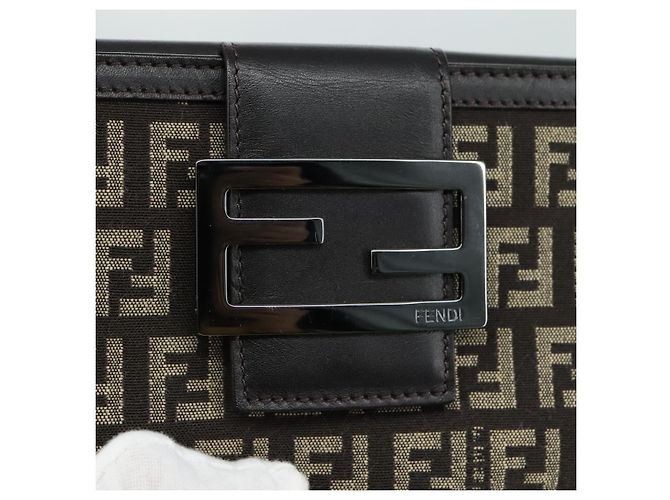 FENDI Zucchino Canvas Geldbörse Braun Auth am7414V - Ansicht 17