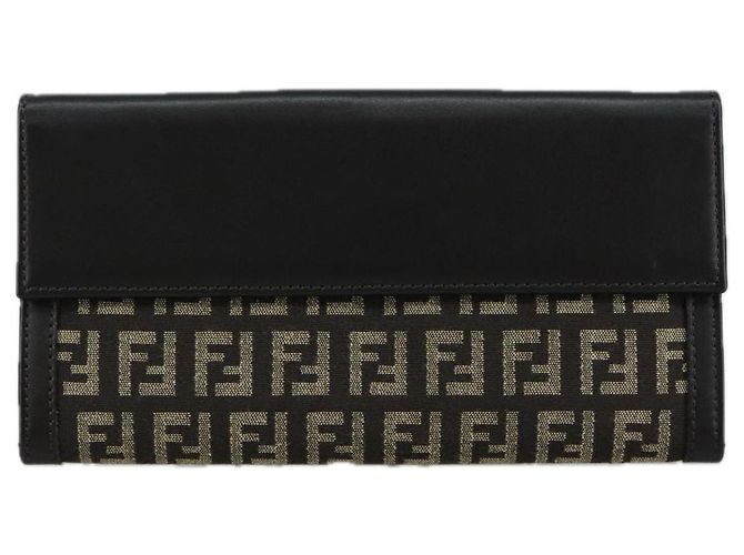 FENDI Zucchino Canvas Geldbörse Braun Auth am7414V - Ansicht 2