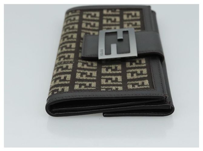 FENDI Zucchino Canvas Geldbörse Braun Auth am7414V - Ansicht 3