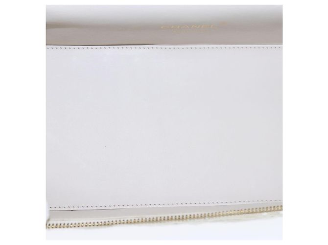 Bolso CHANEL Vanity Chain Wild Stitch de algodón blanco CC Auth 104339AV - vista 10