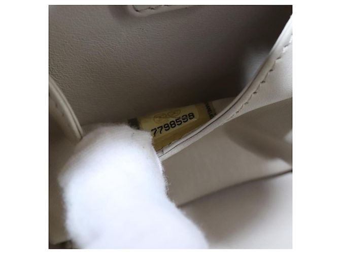 Bolso CHANEL Vanity Chain Wild Stitch de algodón blanco CC Auth 104339AV - vista 11