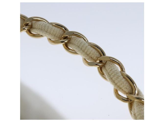 Bolso CHANEL Vanity Chain Wild Stitch de algodón blanco CC Auth 104339AV - vista 14