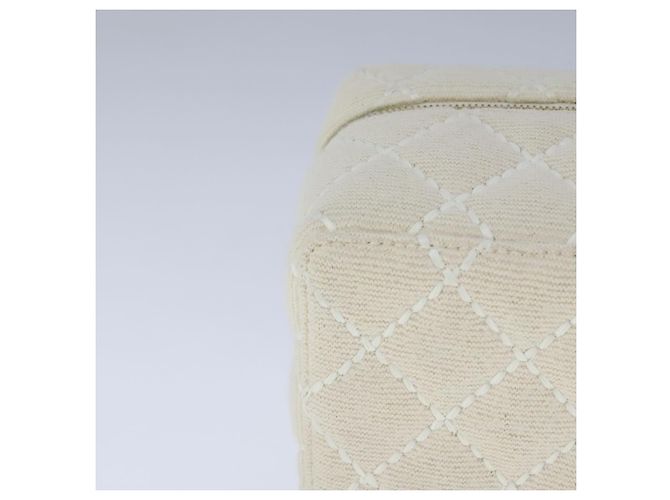 Bolso CHANEL Vanity Chain Wild Stitch de algodón blanco CC Auth 104339AV - vista 15