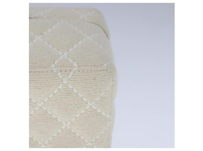Bolso CHANEL Vanity Chain Wild Stitch de algodón blanco CC Auth 104339AV - vista 16