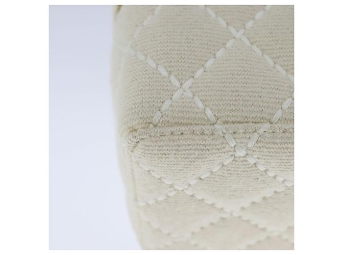 Bolso CHANEL Vanity Chain Wild Stitch de algodón blanco CC Auth 104339AV - vista 17