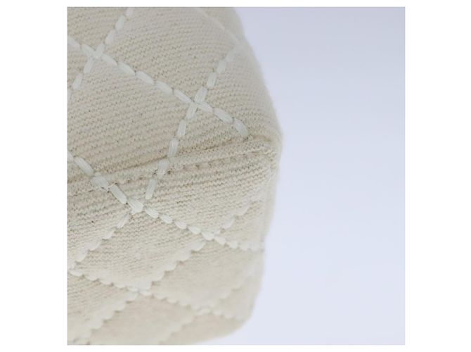 Bolso CHANEL Vanity Chain Wild Stitch de algodón blanco CC Auth 104339AV - vista 18