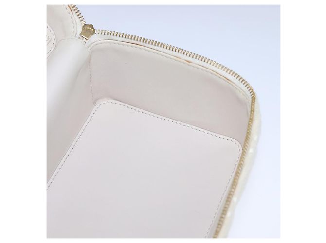 Bolso CHANEL Vanity Chain Wild Stitch de algodón blanco CC Auth 104339AV - vista 20