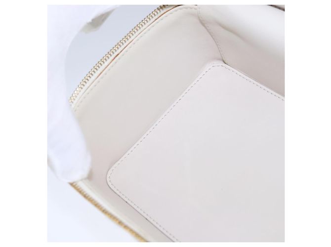 Bolso CHANEL Vanity Chain Wild Stitch de algodón blanco CC Auth 104339AV - vista 21