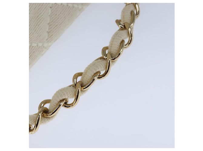 Bolso CHANEL Vanity Chain Wild Stitch de algodón blanco CC Auth 104339AV - vista 7