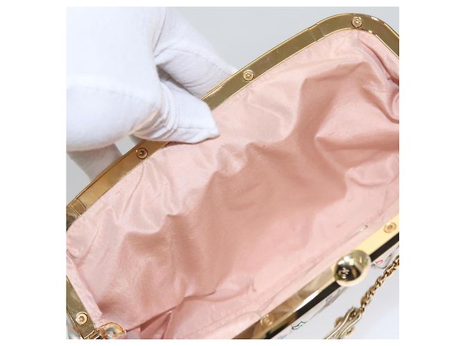 LOUIS VUITTON Pochette Omoniere Satin Multicolore Bianca M92060 LV Auth 104388SV Bianco - vista 10