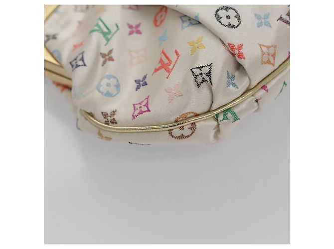 LOUIS VUITTON Pochette Omoniere Satin Multicolore Bianca M92060 LV Auth 104388SV Bianco - vista 14