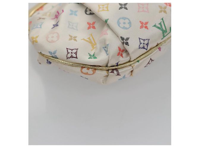LOUIS VUITTON Pochette Omoniere Satin Multicolore Bianca M92060 LV Auth 104388SV Bianco - vista 16