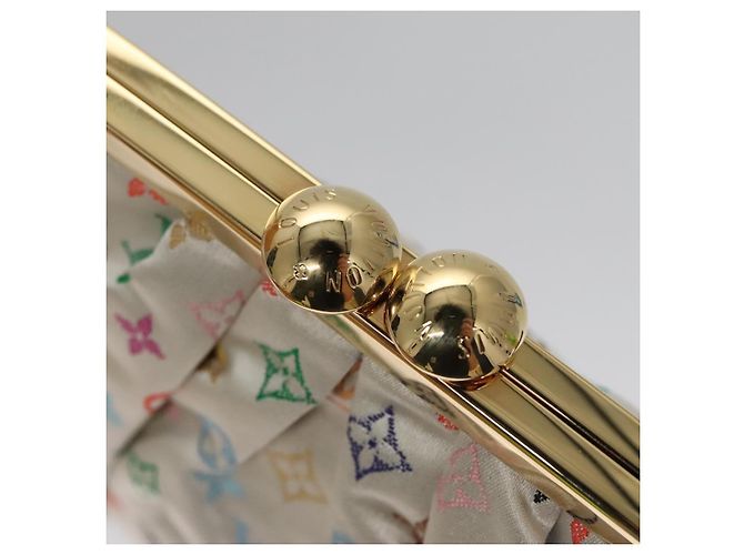 LOUIS VUITTON Pochette Omoniere Satin Multicolore Bianca M92060 LV Auth 104388SV Bianco - vista 18