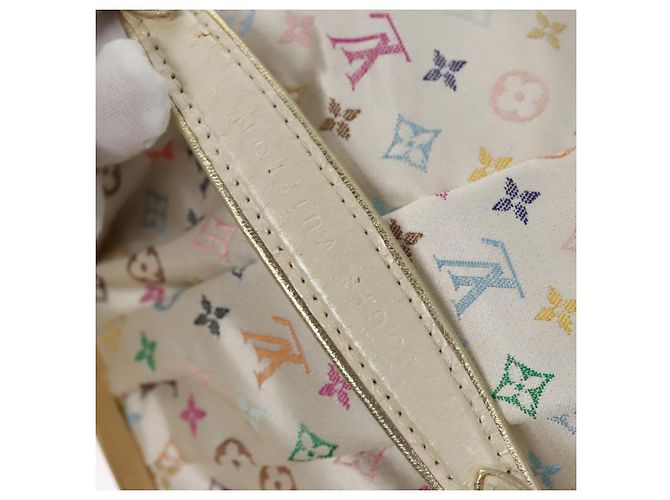 LOUIS VUITTON Pochette Omoniere Satin Multicolore Bianca M92060 LV Auth 104388SV Bianco - vista 19