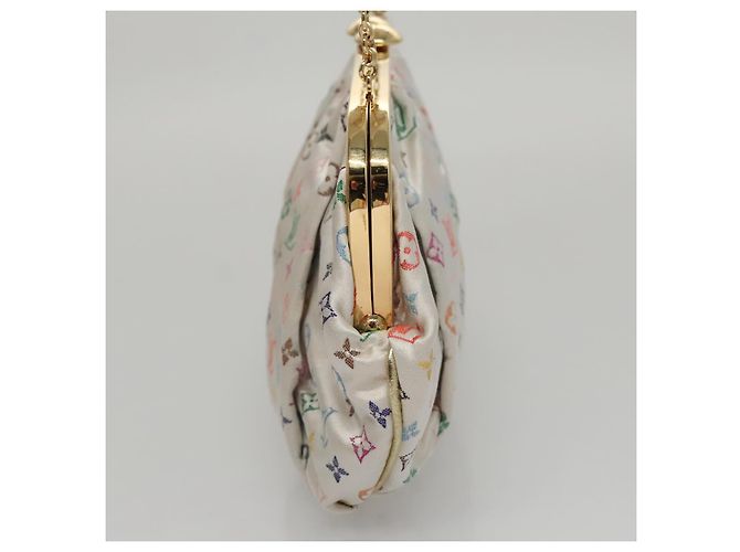 LOUIS VUITTON Pochette Omoniere Satin Multicolore Bianca M92060 LV Auth 104388SV Bianco - vista 3