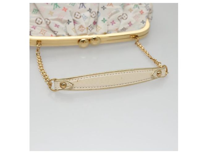 LOUIS VUITTON Pochette Omoniere Satin Multicolore Bianca M92060 LV Auth 104388SV Bianco - vista 7