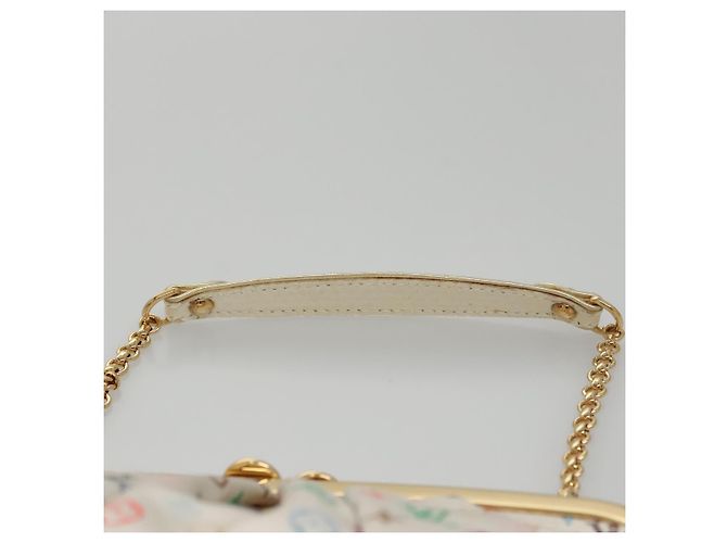 LOUIS VUITTON Pochette Omoniere Satin Multicolore Bianca M92060 LV Auth 104388SV Bianco - vista 8