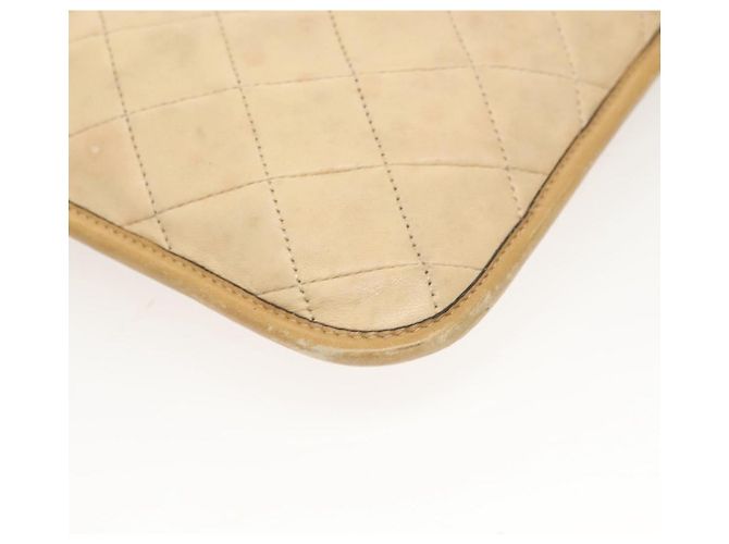 Borsa a Spalla CHANEL in Pelle di Agnello Beige Oro CC Auth bs26856 D'oro - vista 10
