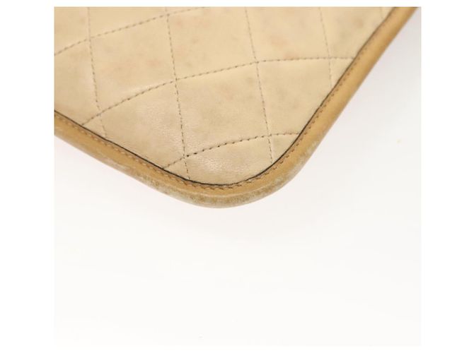 Borsa a Spalla CHANEL in Pelle di Agnello Beige Oro CC Auth bs26856 D'oro - vista 11