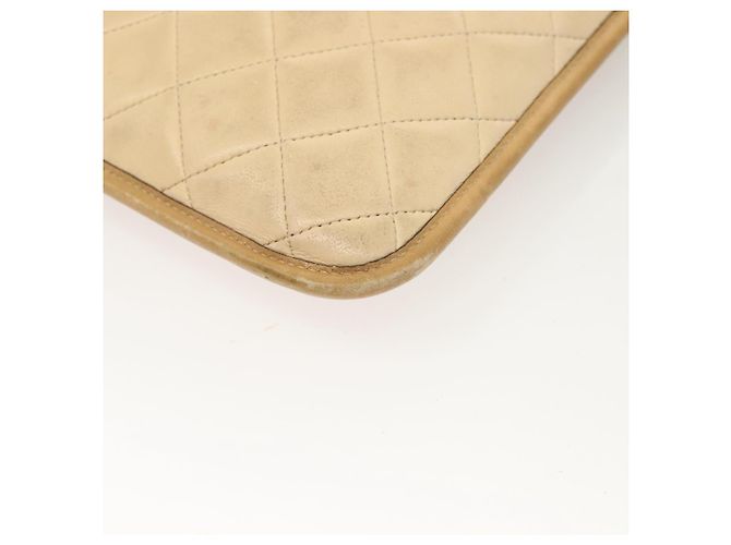 Borsa a Spalla CHANEL in Pelle di Agnello Beige Oro CC Auth bs26856 D'oro - vista 13