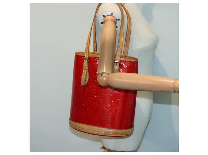 LOUIS VUITTON Borsa a Spalla Bucket PM Monogram Vernis SPO Rossa LV Auth bs18759V Rosso - vista 24