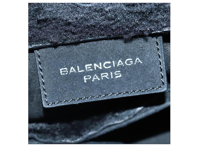 Borsa a Mano BALENCIAGA Camoscio 2 vie Nero Argento 305572 Auth ki5224V - vista 17