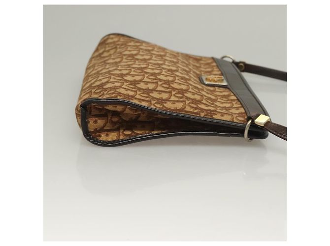 Borsa a Spalla in Tela Trotter Christian Dior Marrone Oro Auth ep9752 D'oro - vista 3