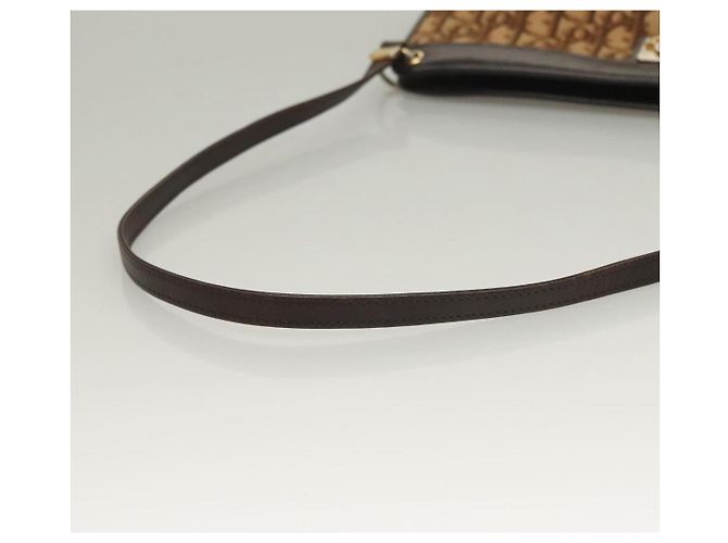 Borsa a Spalla in Tela Trotter Christian Dior Marrone Oro Auth ep9752 D'oro - vista 7