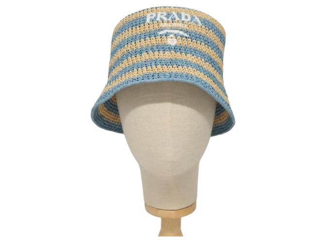 PRADA Bucket Hat Viskose Hellblau 1HC137 Auth 132994M - Ansicht 13