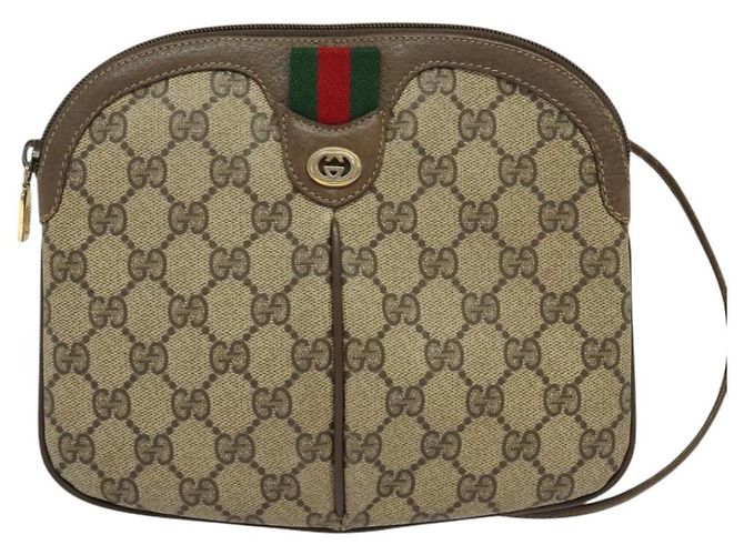 Borsa Sherry Line GG Supreme Web di GUCCI in PVC beige e oro 904 02 047 Auth ep9738 D'oro - vista 13