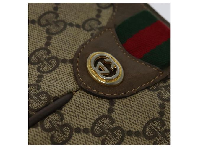Borsa Sherry Line GG Supreme Web di GUCCI in PVC beige e oro 904 02 047 Auth ep9738 D'oro - vista 17