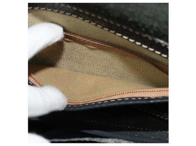 Céline Borsa a Spalla CELINE in Pelle Nera e Oro Auth bs26612 Nero D'oro - vista 20