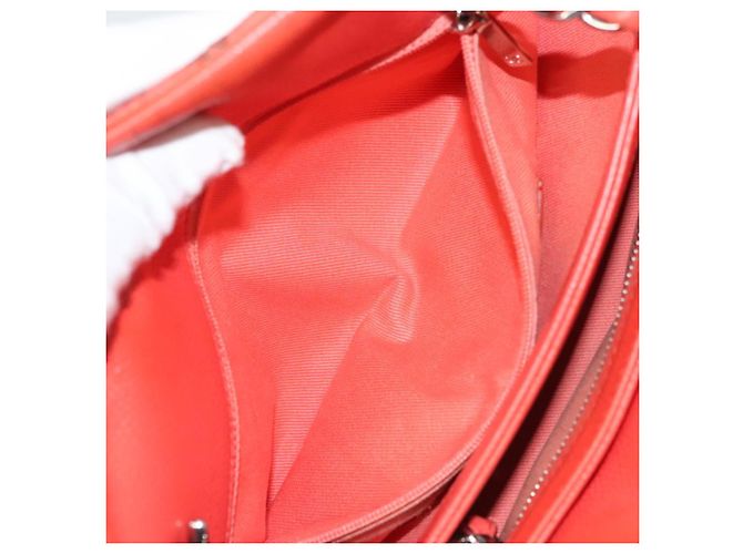 CHANEL Borsa a Spalla Matelassé in Pelle Caviar Arancione Argento CC Auth 126379 - vista 24