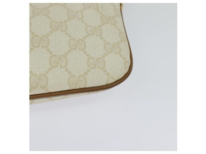 Gucci Borsa a Spalla GG Supreme PVC Bianco Oro 904 02 047 Auth BA3348 D'oro - vista 13