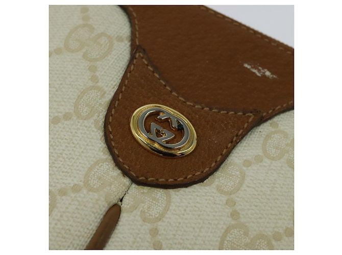 Gucci Borsa a Spalla GG Supreme PVC Bianco Oro 904 02 047 Auth BA3348 D'oro - vista 14